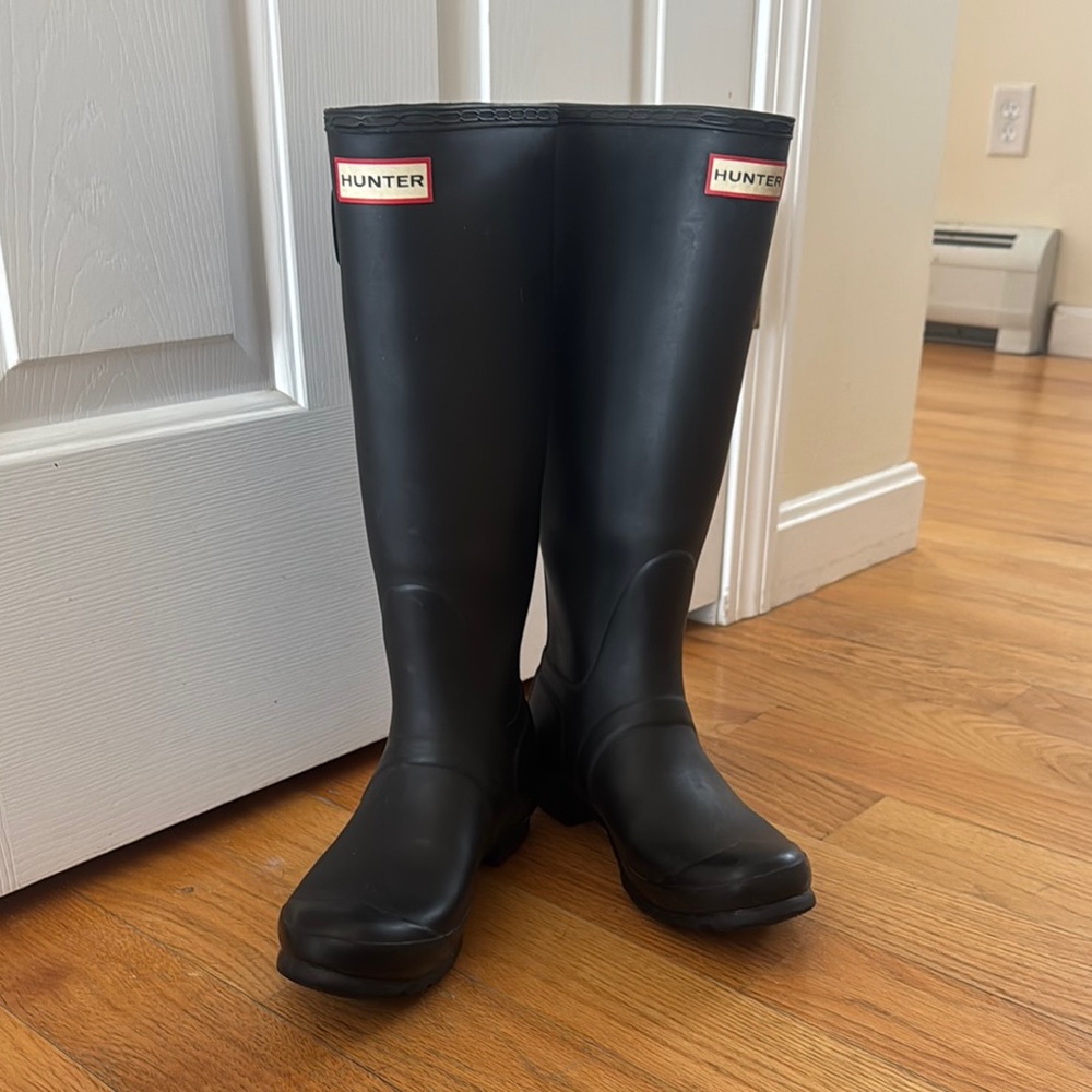 Hunter Black Tall Rain Boots